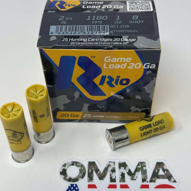 Game Load 28 Low Recoil, 20ga, 2 3/4" #8 , 1oz  RCL208