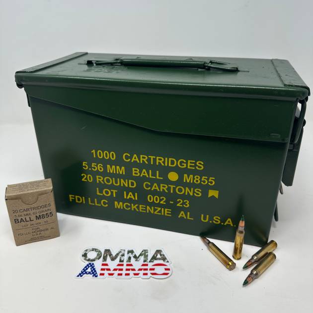 FDI 5.56 62gr M855 Green Tip Steel Core