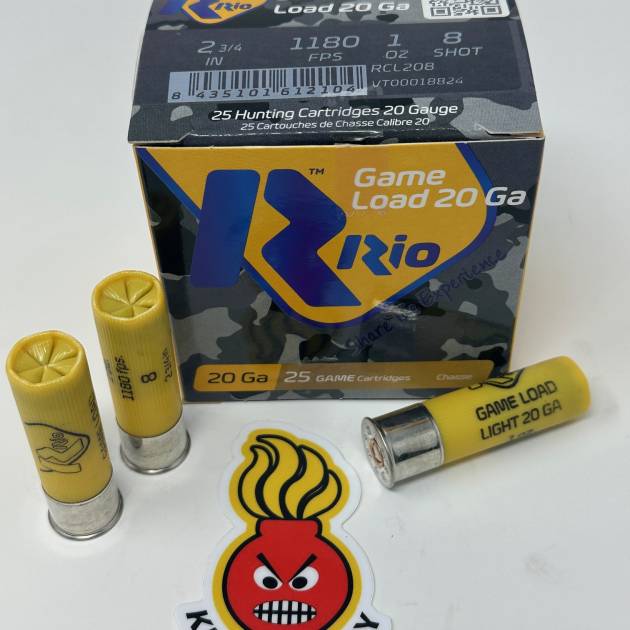RIO GAME LOAD 28 - 20GA - 2 3/4 - 1 OZ - #8 - 1180FPS - 250 SHELLS PER CASE