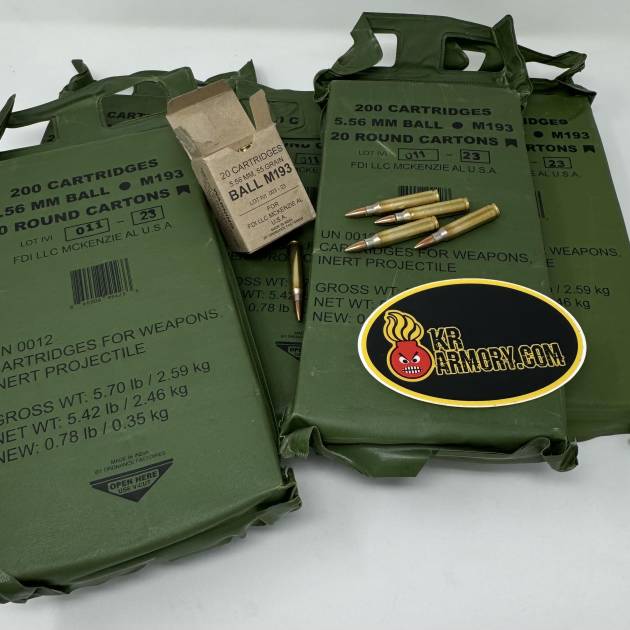 M193 5.56 FMJ 55 GR FDI 1000 ROUND CASE WITH 5 - 200 ROUND BATTLE PACKSSPECIAL)