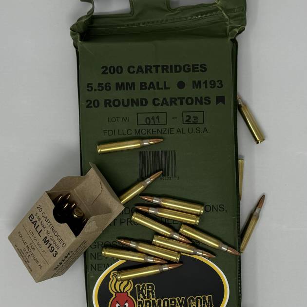 M193 5.56 FMJ 55 GR FDI  200 ROUND BATTLE PACK (GREAT FOR THE RANGE OR LONG-TERM STORAGE)